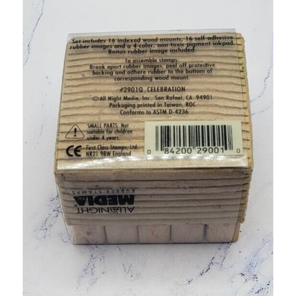 All Night Media 2901Q Symbols Set 16 Rubber Stamp Squares Holidays and Symbols - Picture 8 of 8